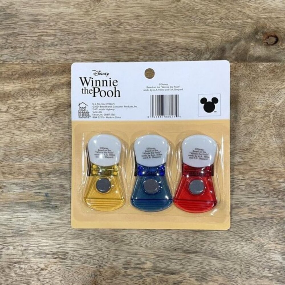 5/$20 NEW 3Pk Winnie the Pooh Magnetic Bag Clips - Picture 2 of 3